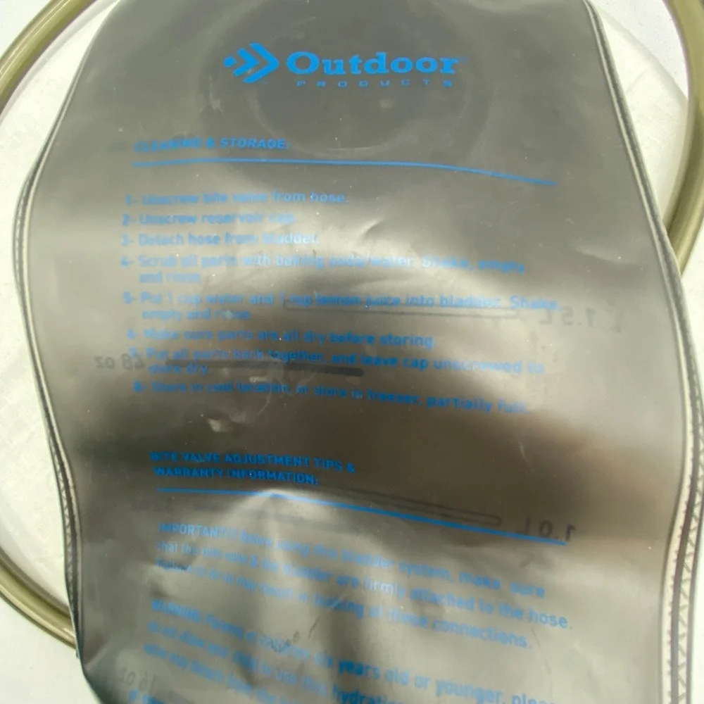 Outdoor Products 2L Hydration Bladder Reservoir Last Drop System Smoke Blue